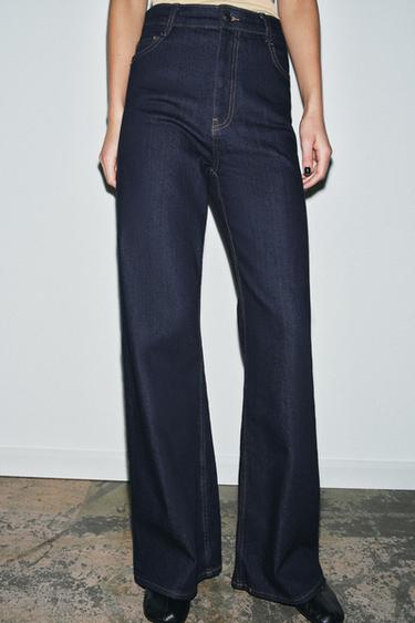 JEANS ZW COLLECTION WIDE LEG TIRO ALTO - Azul de Zara