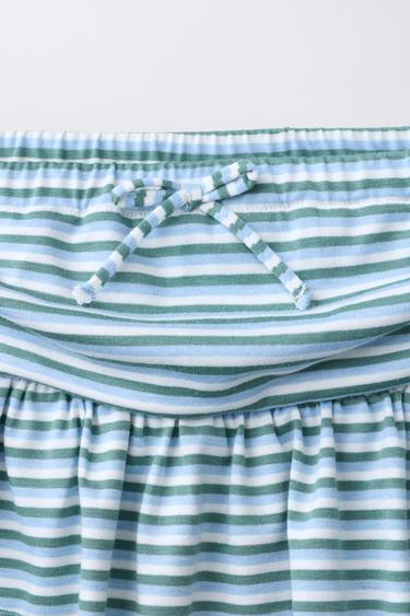 JUPE À RAYURES ET VOLANTS - Bleu d'eau de Zara - Image 2