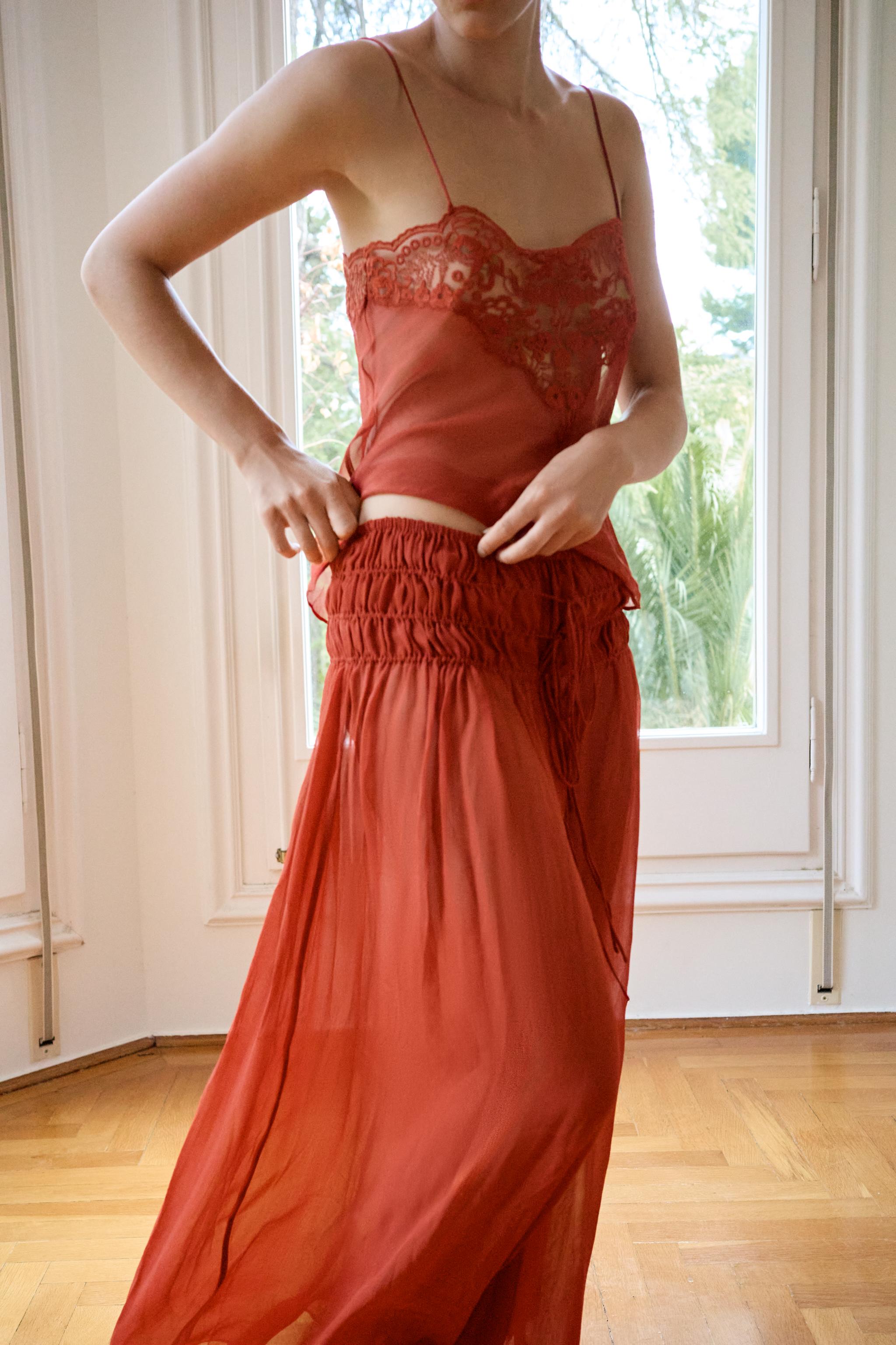 GEORGETTE RUCHED PANTS