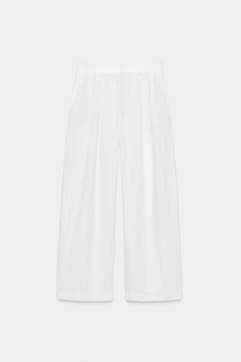 ZW COLLECTION LINEN PLEATED PANTS - image 2
