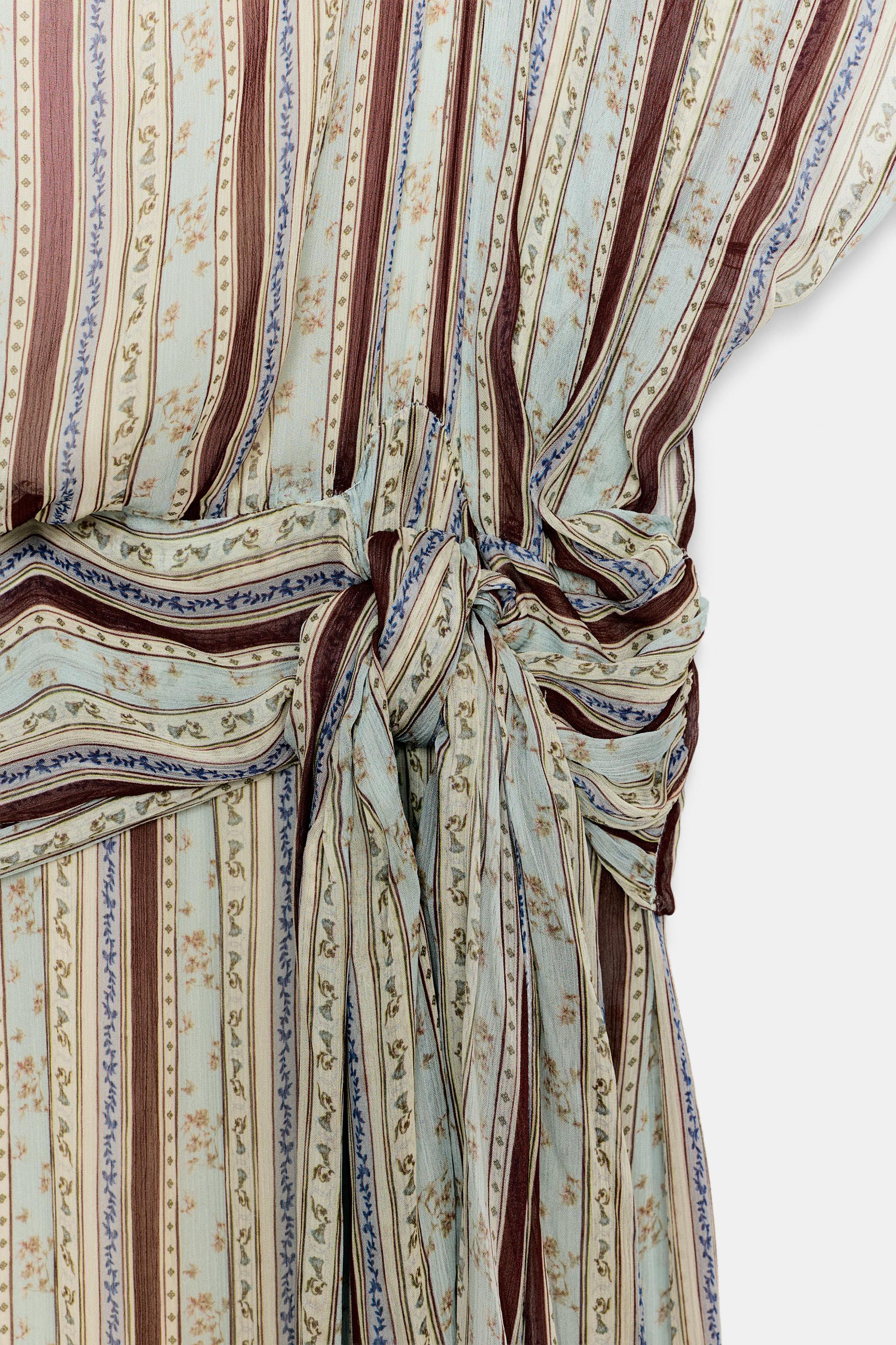 こたページ VESTIDO ESTAMPADO COM FAIXA ZW COLLECTION - Multicolor | ZARA Brasil