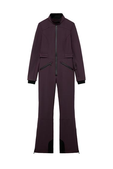 Zara WATER-RESISTANT WINDPROOF RECCO® TECHNOLOGY SKI COLLECTION OVERALLS - Burgundy
