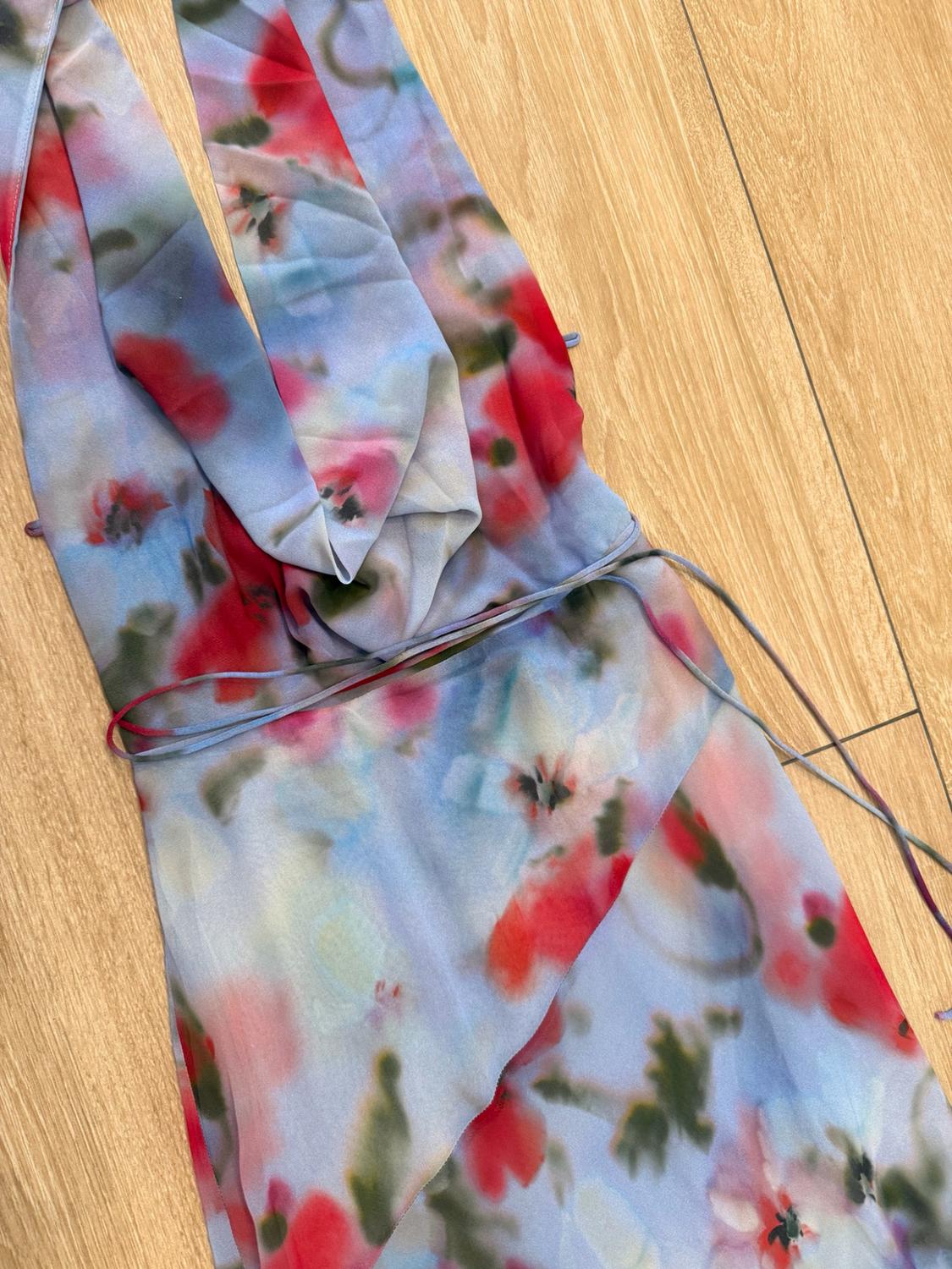 PRINTED HALTER MIDI DRESS - Image 5