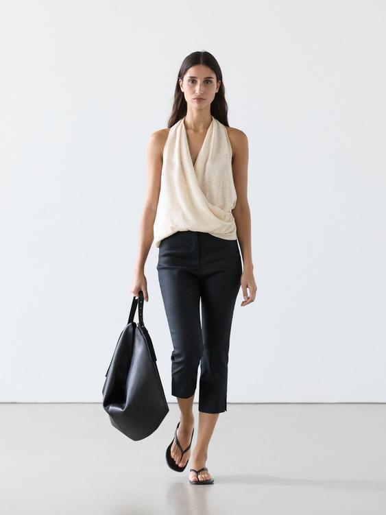 Surplice top with draped detail from Zara - $70