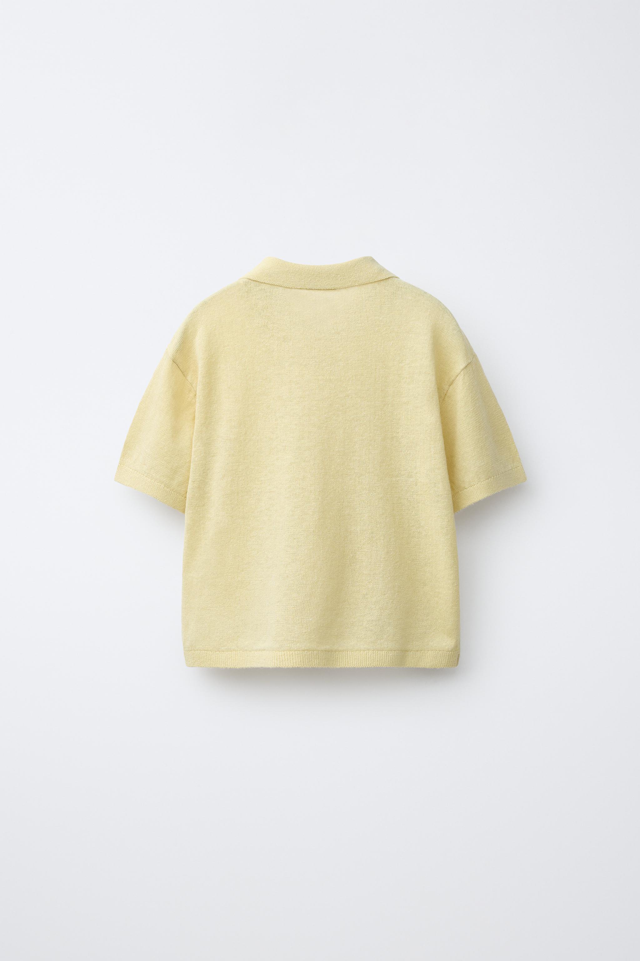 POLO EN MAILLE DE COTON ET LIN