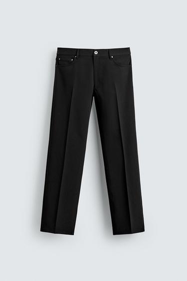 TEXTURED FLARE FIT TROUSERS - Black by Zara