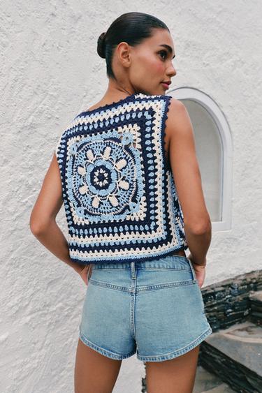 CROCHET KNIT VEST - Multicoloured by Zara - Image 5