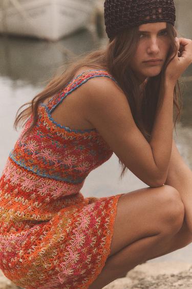 ROBE COURTE EN MAILLE - Multicolore de Zara - Image 2