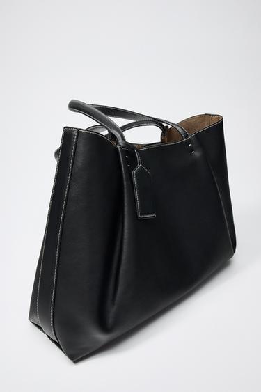 BOLSO SHOPPER PINZAS - Negro de Zara