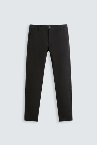 Zara SKINNY CHINO PANTS - Black