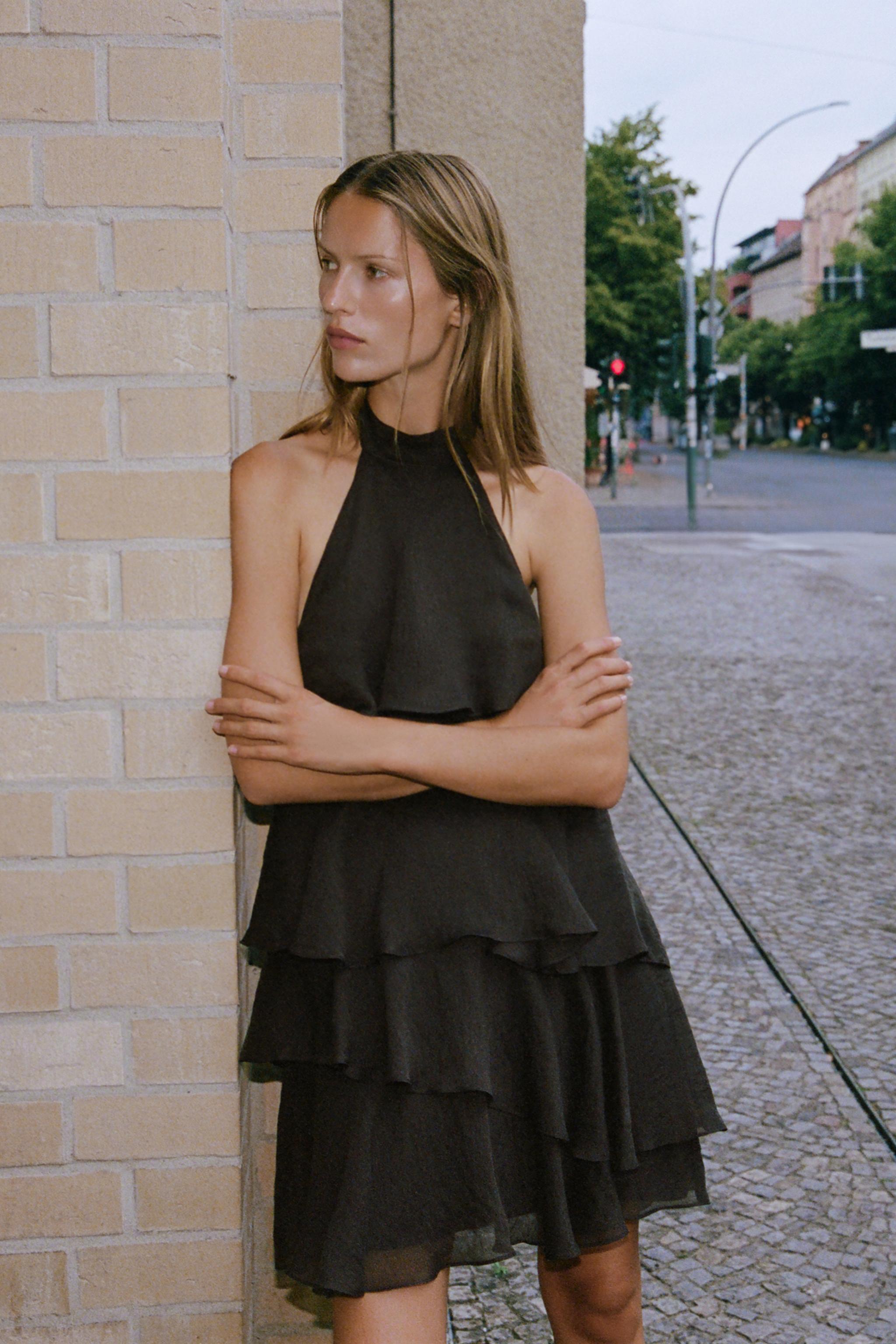 Женские платья Zara SHORT RUFFLED DRESS — фото 5