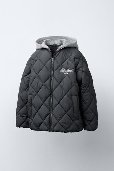 VESTE REMBOURRÉE À CAPUCHE AMOVIBLE - Plomb de Zara - Image 2