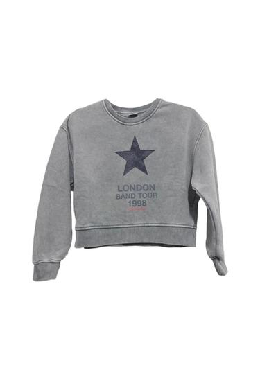 SPARKLY STAR TEXT PRINT SWEATSHIRT