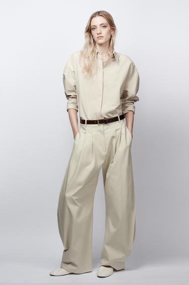 ZW COLLECTION LIMITED EDITION DARTED TROUSERS - Light beige by Zara