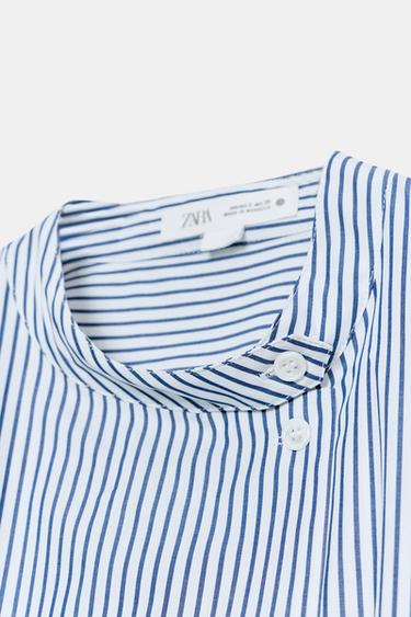 ZW COLLECTION BUTTONED POPLIN SHIRT - Blue/White by Zara - Image 6