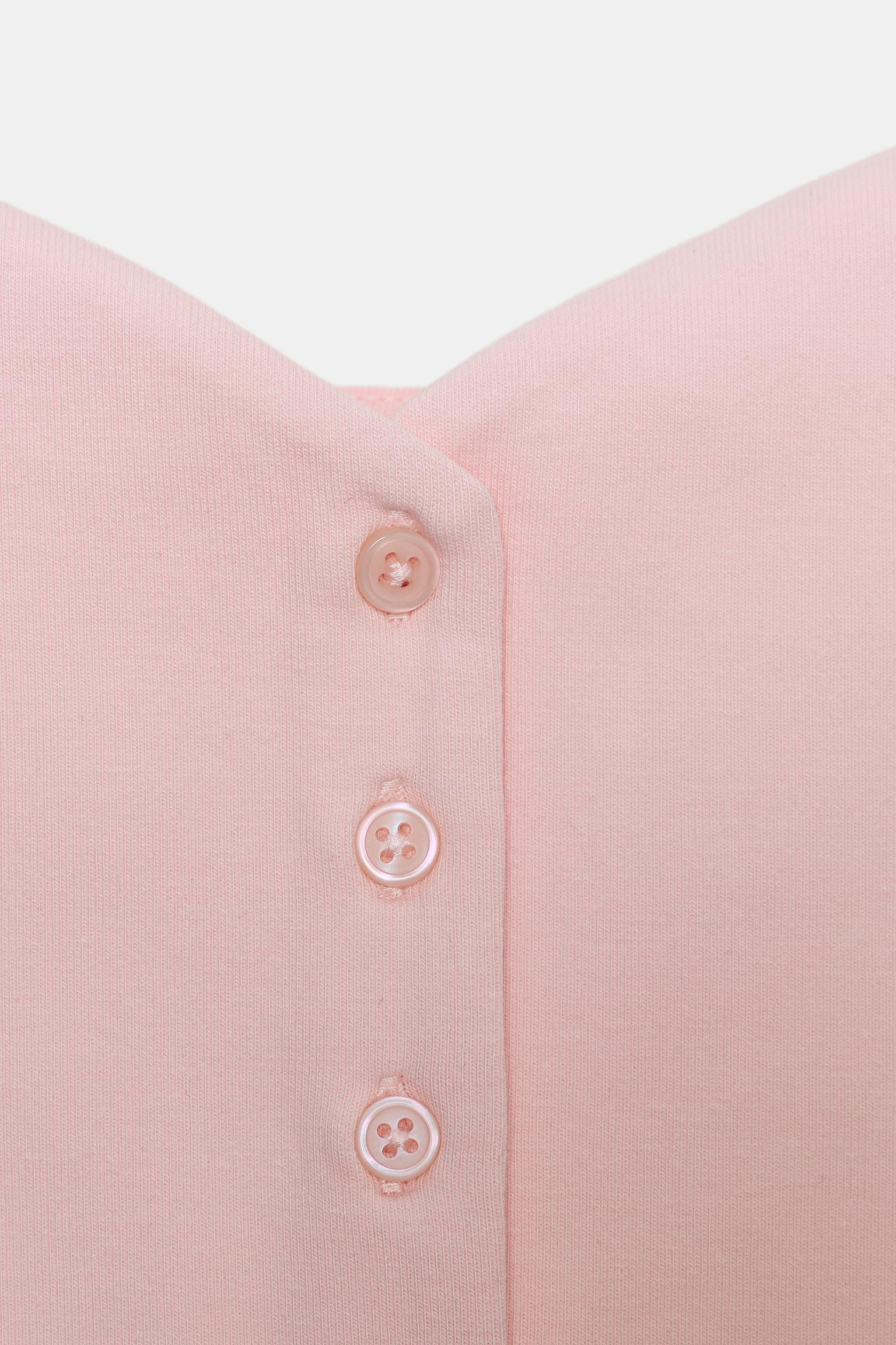 SWEETHEART NECKLINE TOP WITH BUTTONS