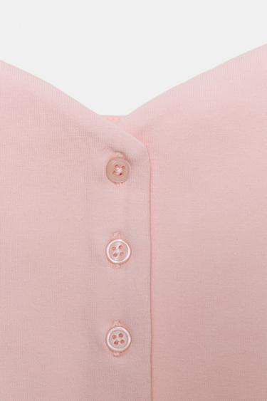 TOP DÉCOLLETÉ CŒUR BOUTONS - Rose de Zara - Image 8