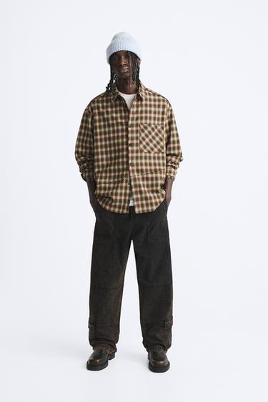 БРЮКИ КАРГО ACID WASH — КОРИЧНЕВЫЙ от Zara — изображение 0