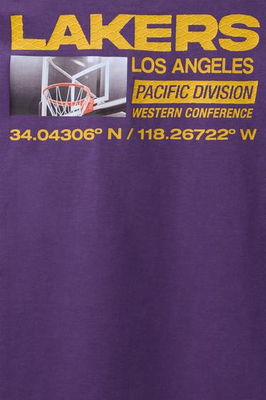 T-SHIRT IMPRIMÉ NBA - LOS ANGELES LAKERS - Violet de Zara - Image 3