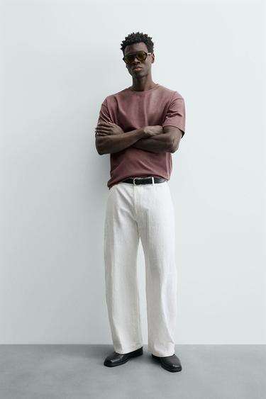 CAMISETA HEAVYWEIGHT REGULAR FIT - Malva empolvado de Zara - Imagen 0