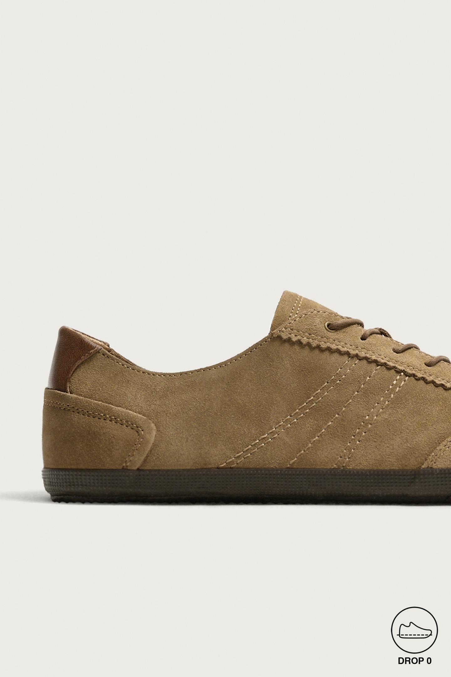 Кроссовки Zara Barefoot Leather, цвет: Коричневый — фото 10