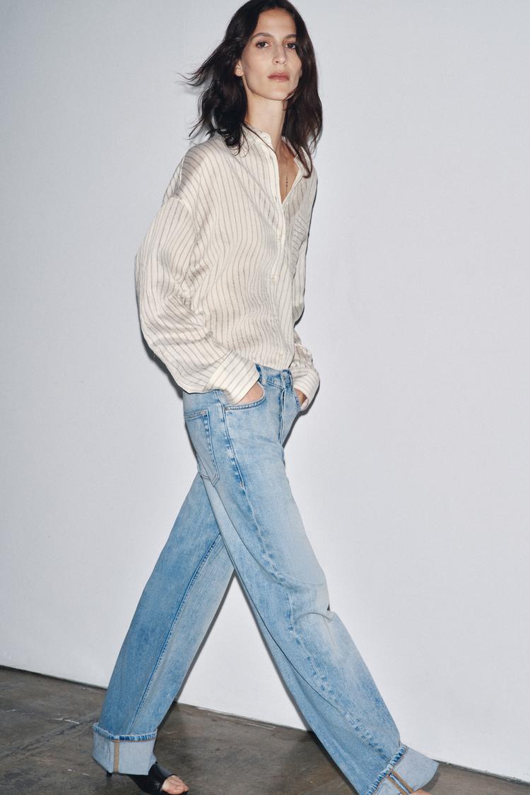 ZW COLLECTION BAGGY LOW-RISE JEANS Blue ZARA India