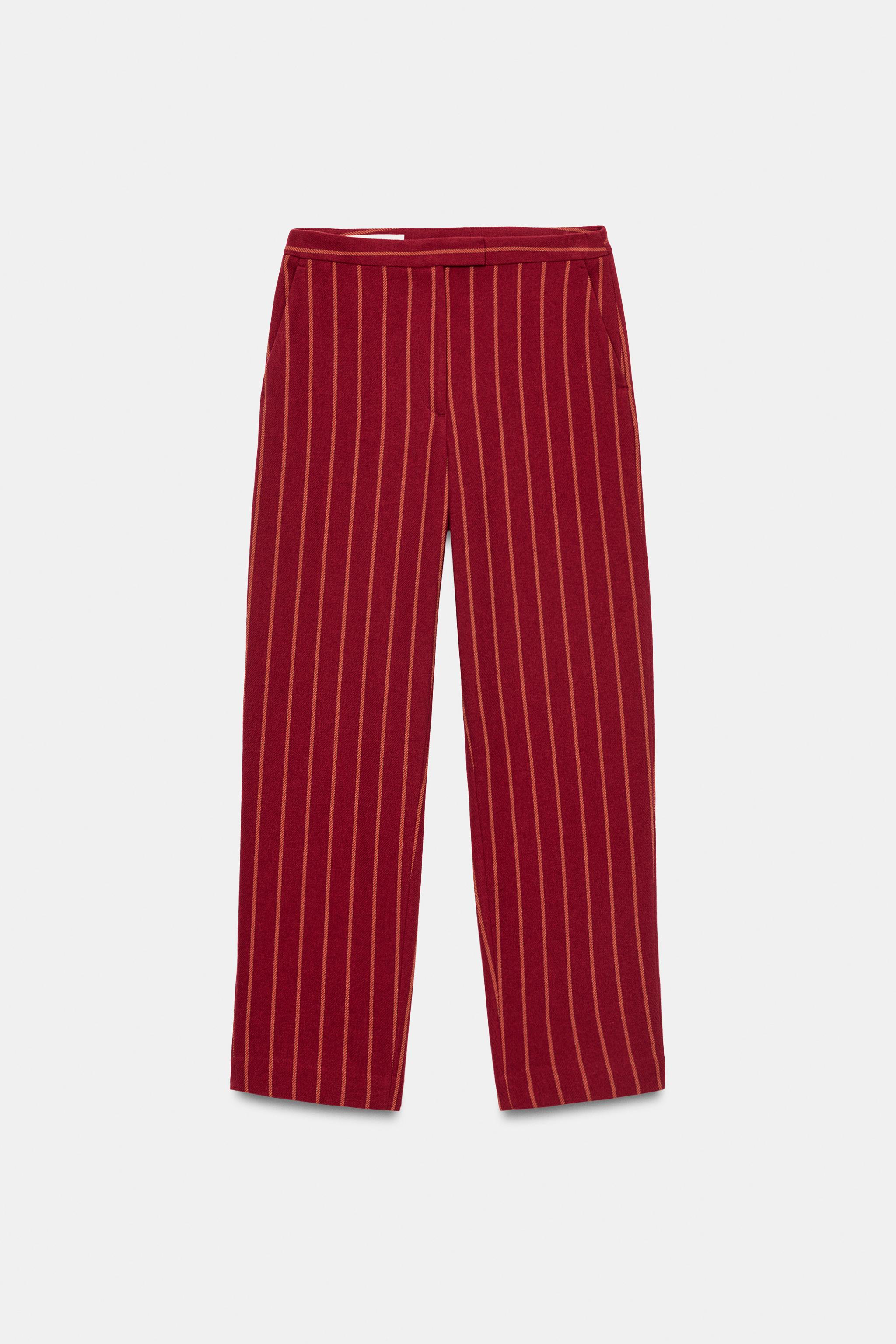 Zara ÇİZGİLİ STRAIGHT FIT PANTOLON görsel 6
