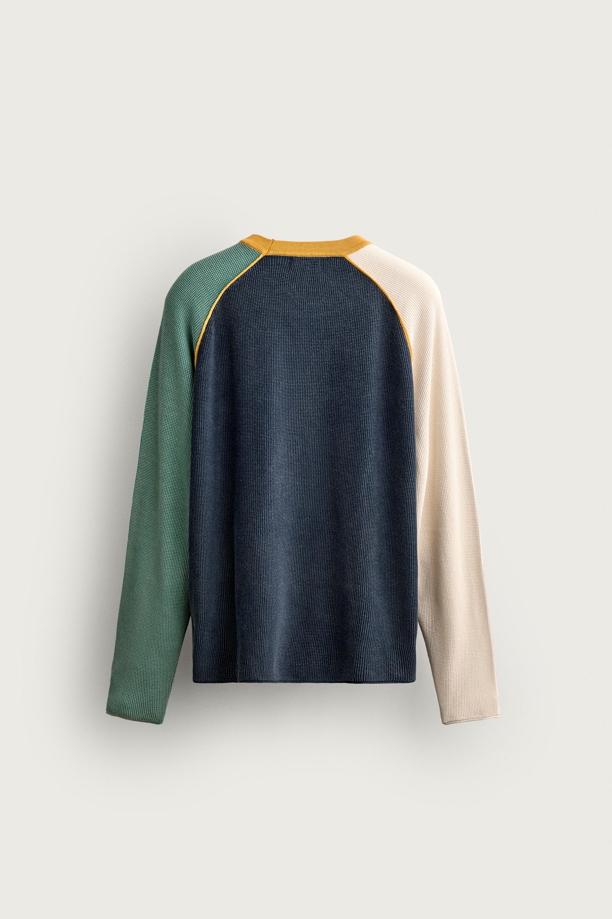 WAFFLE COLORBLOCK SWEATER