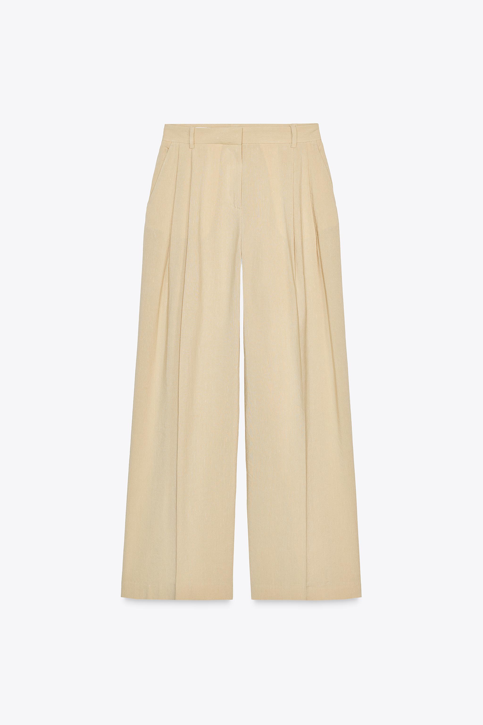 ☆ドイツ発*ZARA*新作*リネンワイドレッグパンツ/DARK KHAKI☆ ☆ドイツ発*ZARA*新作*リネンワイドパンツ/TN☆