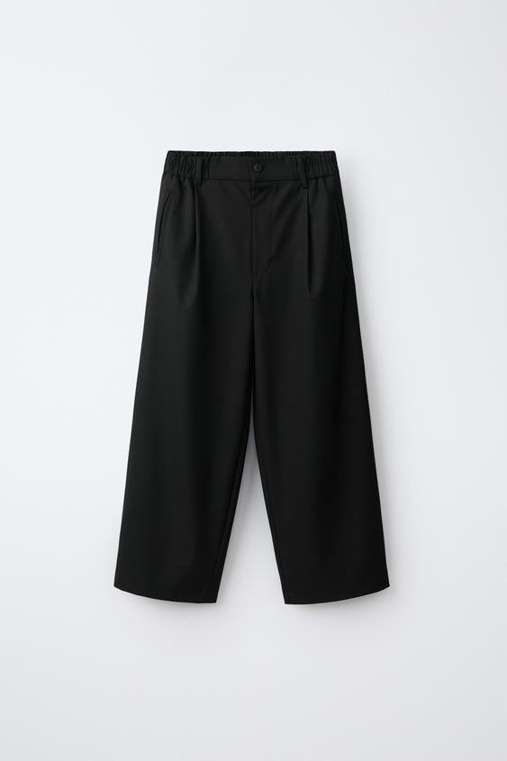 SUIT TROUSERS WITH PLEATS - Black by Zara - Image 0