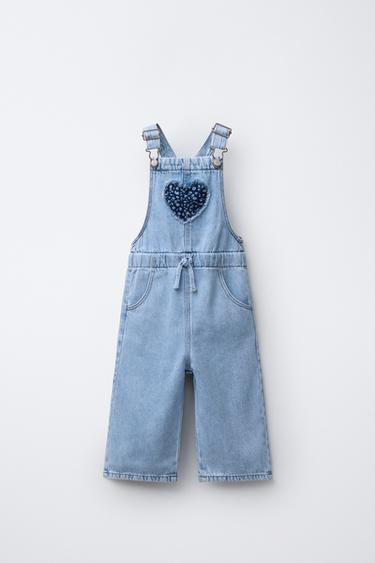 PETO LARGO DENIM PARCHE CORAZÓN - Azul de Zara