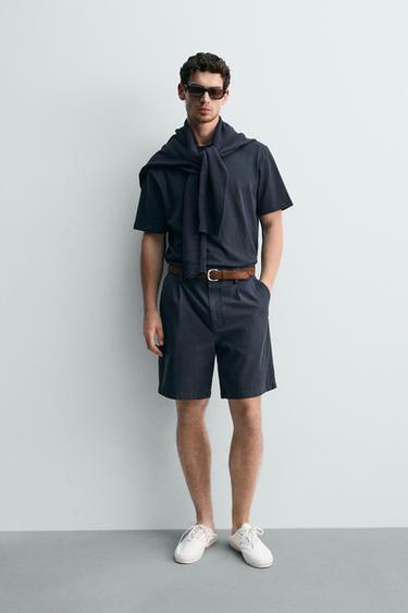 BERMUDA REGULAR FIT PLIEGUES - Marino de Zara