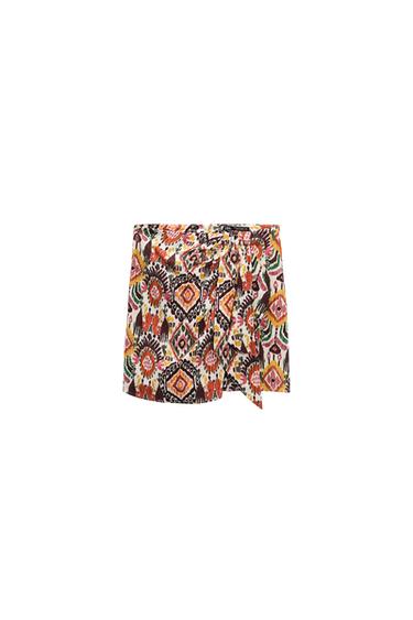 PRINTED SKORT WITH KNOT
