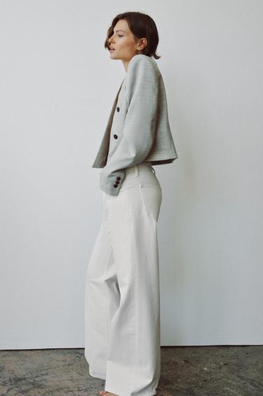 ZW COLLECTION LIMITED EDITION CROPPED BLAZER - Light grey by Zara