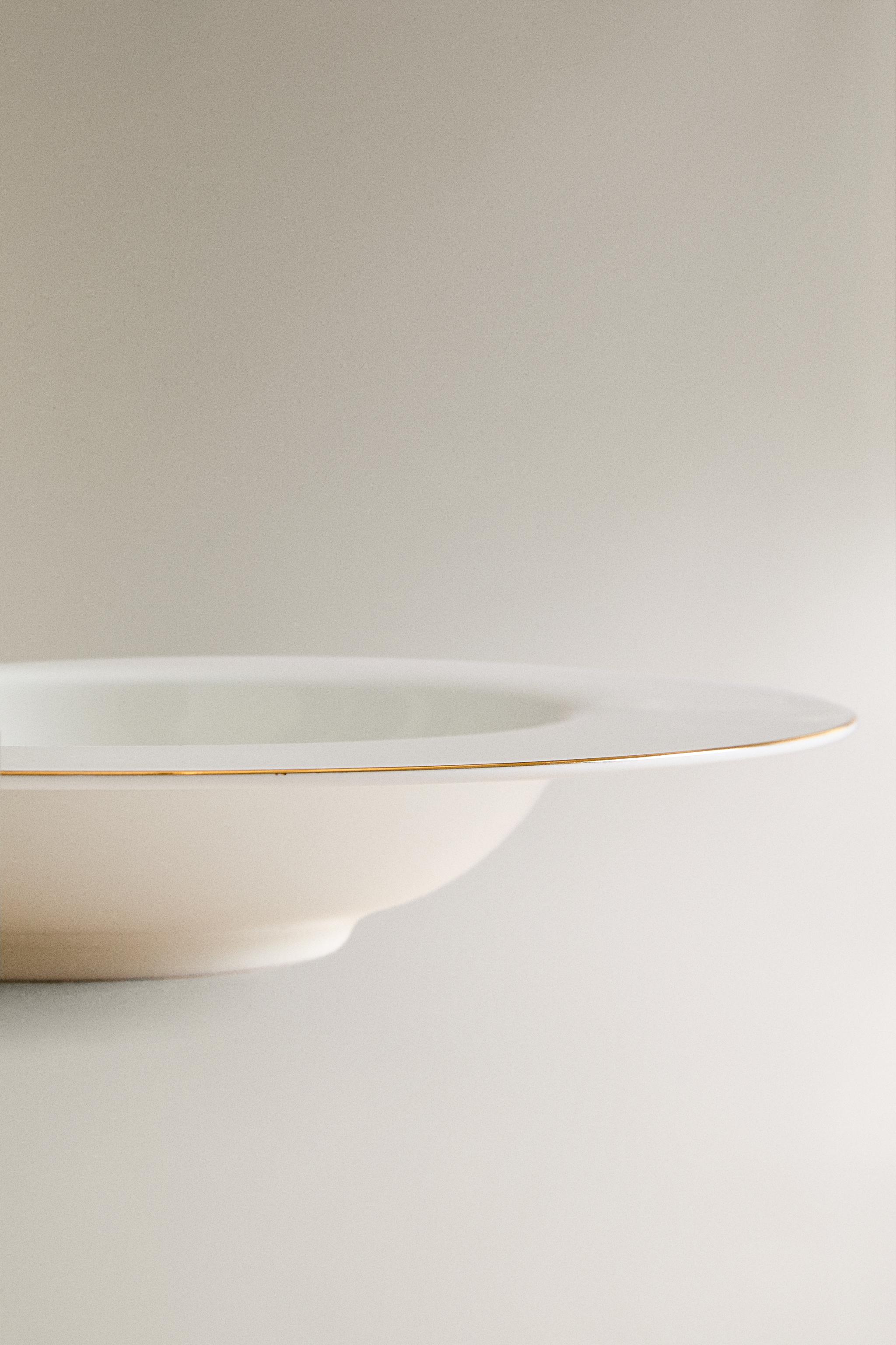 ASSIETTE CREUSE PORCELAINE BONE CHINA BORD