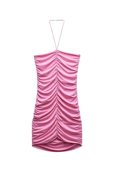 GATHERED POLYAMIDE DRESS