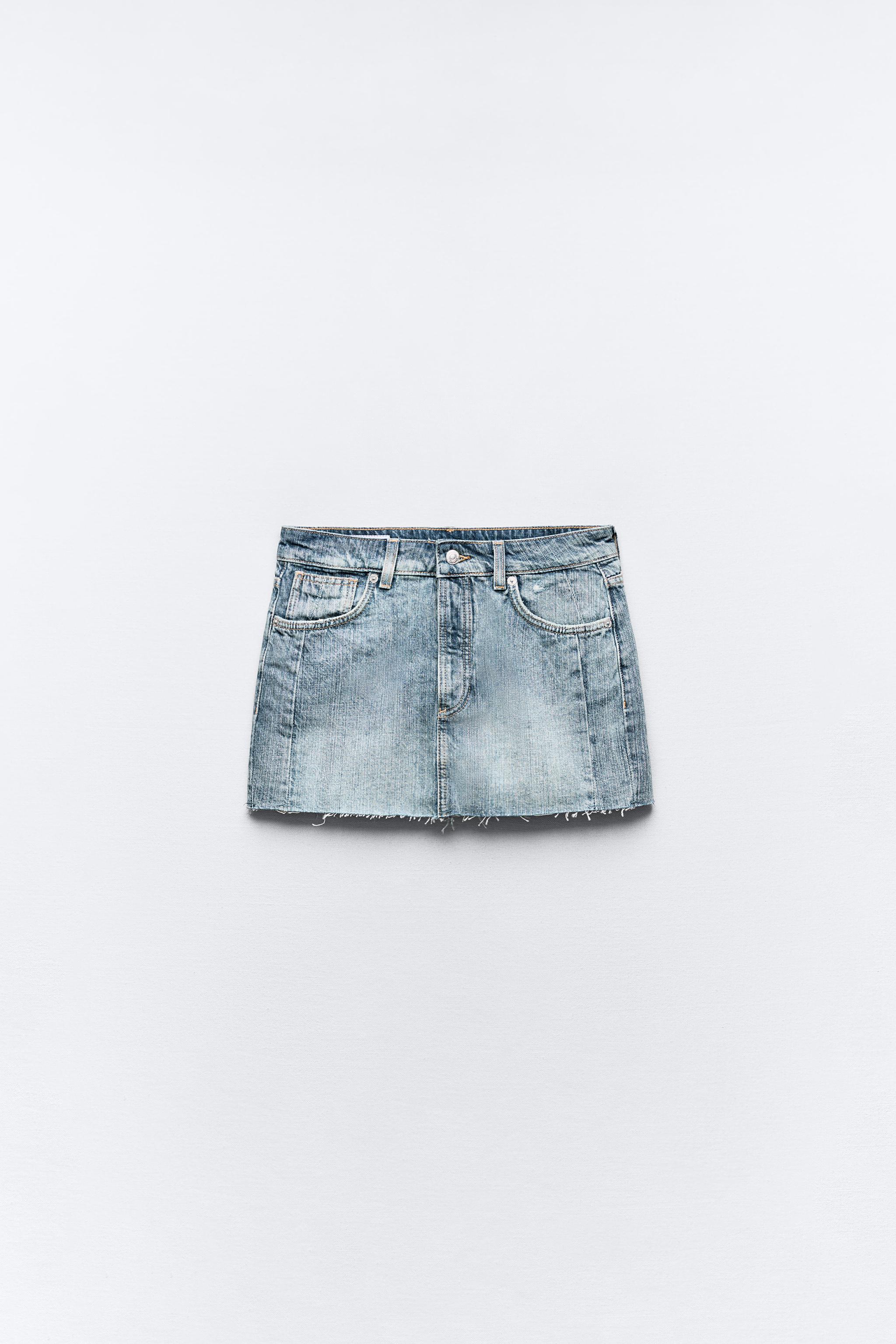 TRF DENIM MINI SKIRT Blue ZARA United States