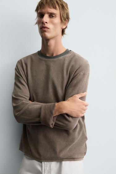 TEXTURED WASHED SWEATER - Faded pink by Zara - Image 4