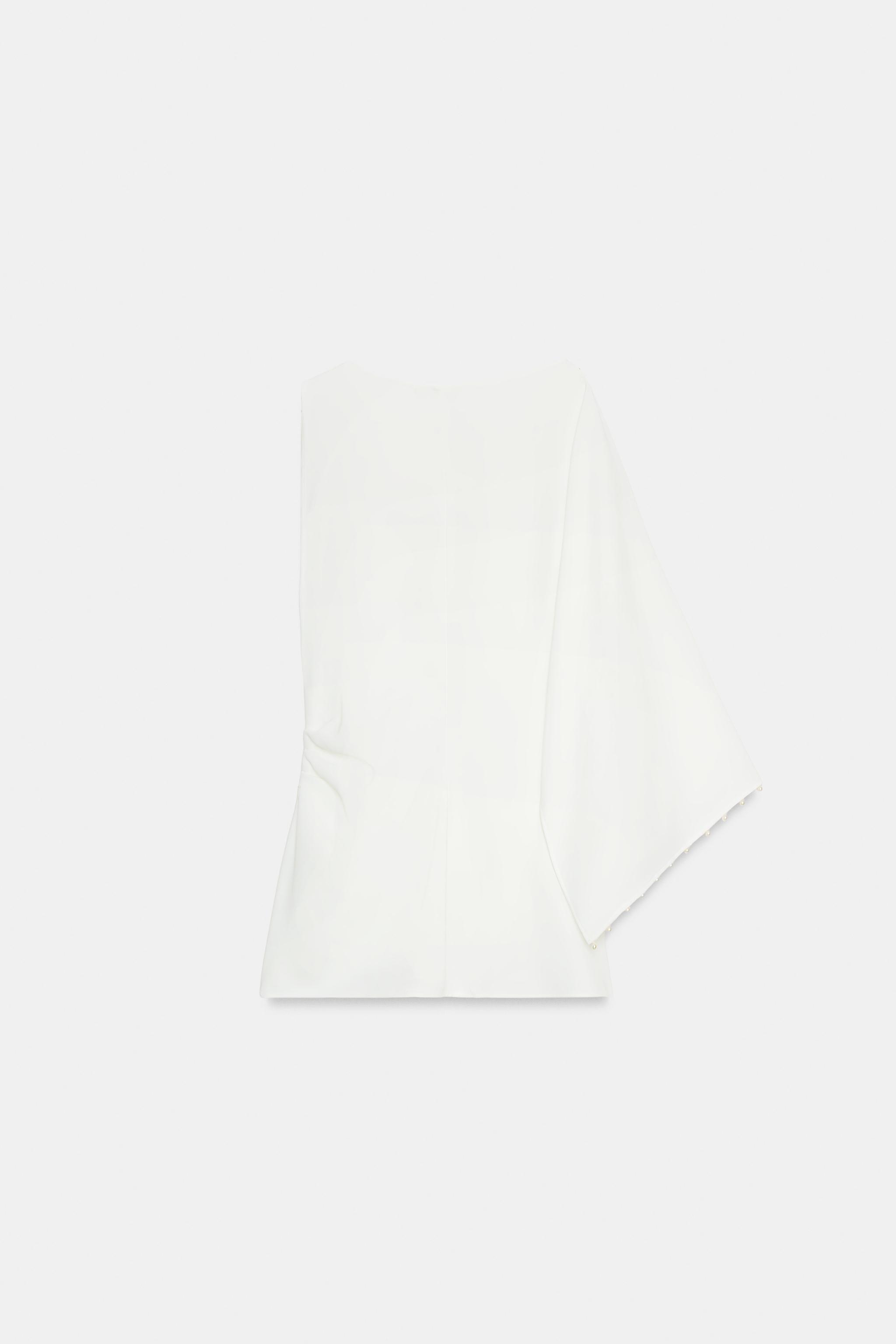 ASYMMETRIC PEARL TUNIC BLOUSE