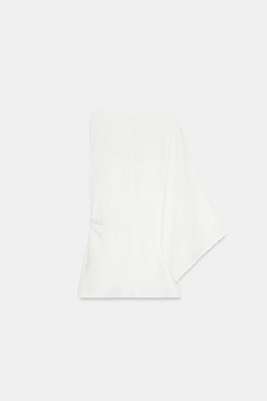 ASYMMETRIC FAUX PEARL TUNIC BLOUSE - Oyster-white by Zara - Image 5