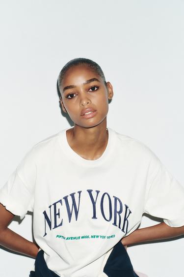 TEXT COTTON T-SHIRT - Ecru by Zara