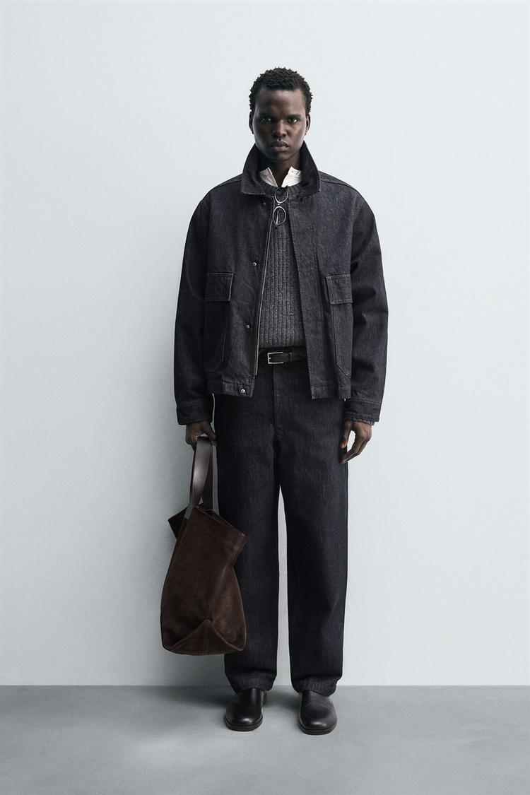 RELAXED FIT DENIM CHINO TROUSERS Indigo ZARA India