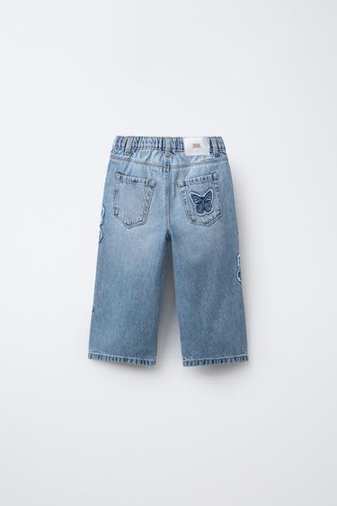 BUTTERFLY STRAIGHT-LEG JEANS - Light blue by Zara - Image 1