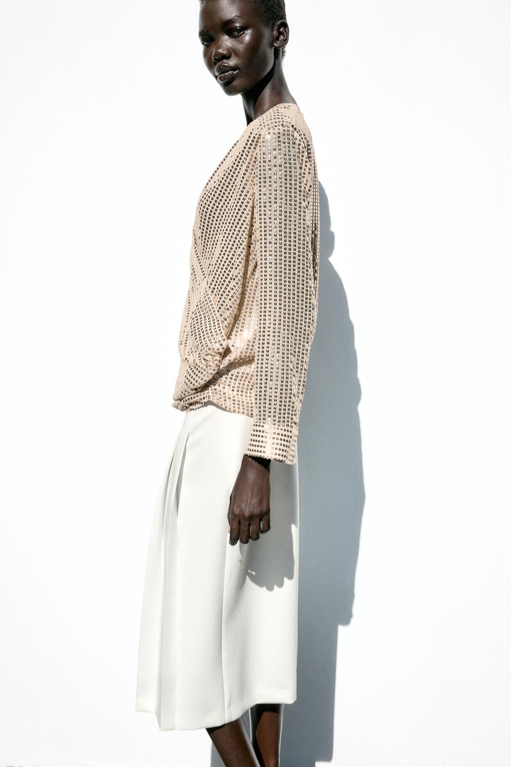 Thumbnail image for SEQUIN CROSSOVER BLOUSE