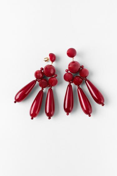 أقراط أزرار وقطع - أحمر الخاص بـ Zara