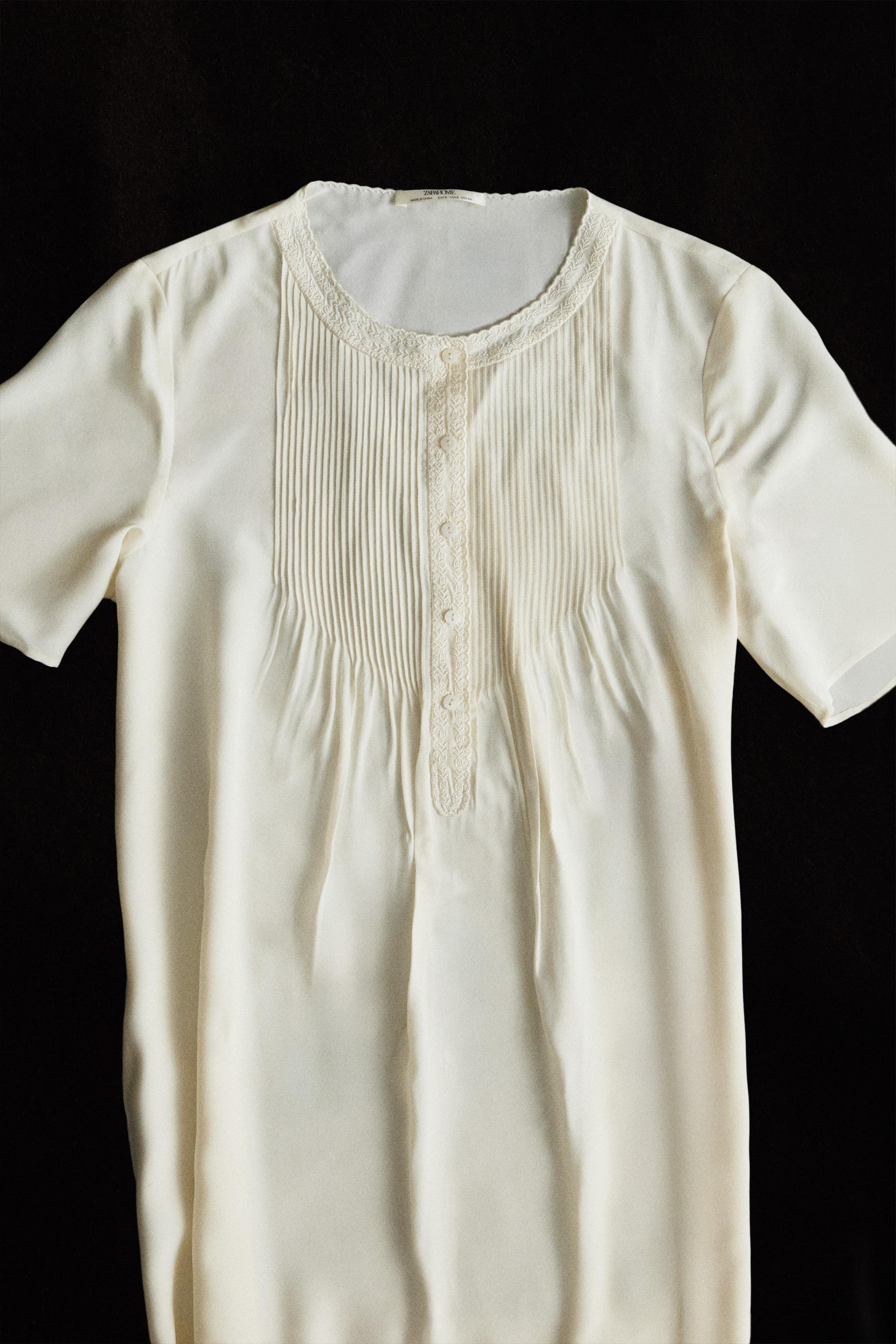 PINTUCK AND LACE NIGHTGOWN