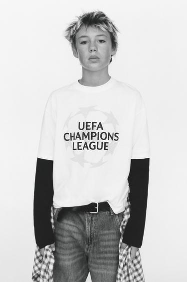 ФУТБОЛКА С ДВОЙНЫМИ РУКАВАМИ UEFA CHAMPIONS LEAGUE ® — БЕЛЫЙ от Zara
