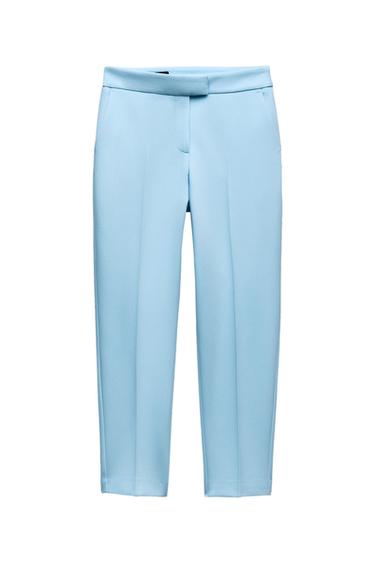 HIGH-WAIST SLIM FIT TROUSERS