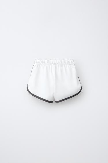CONTRAST SLOGAN BERMUDA SHORTS - White by Zara - Image 1
