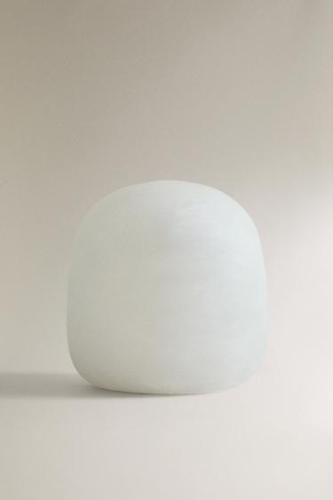 Zara ALABASTER SEMI-OVAL TABLE LAMP - Ecru